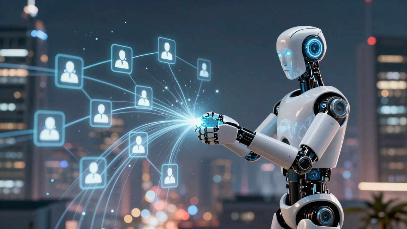 AI robot automating customer service workflows