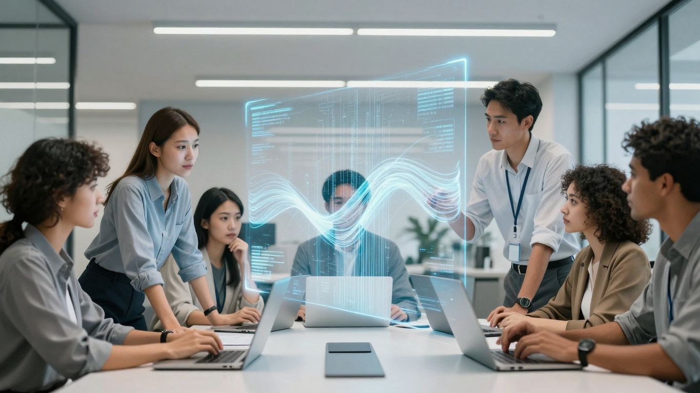 AI customer support automation interface and team collaboration.