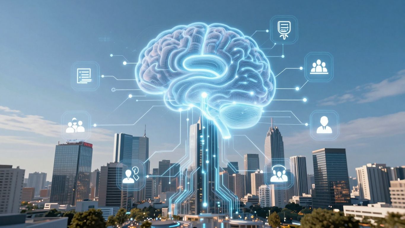 AI transforming business customer support interactions visually.