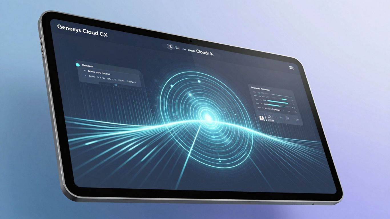 Genesys Cloud CX interface with AI elements.
