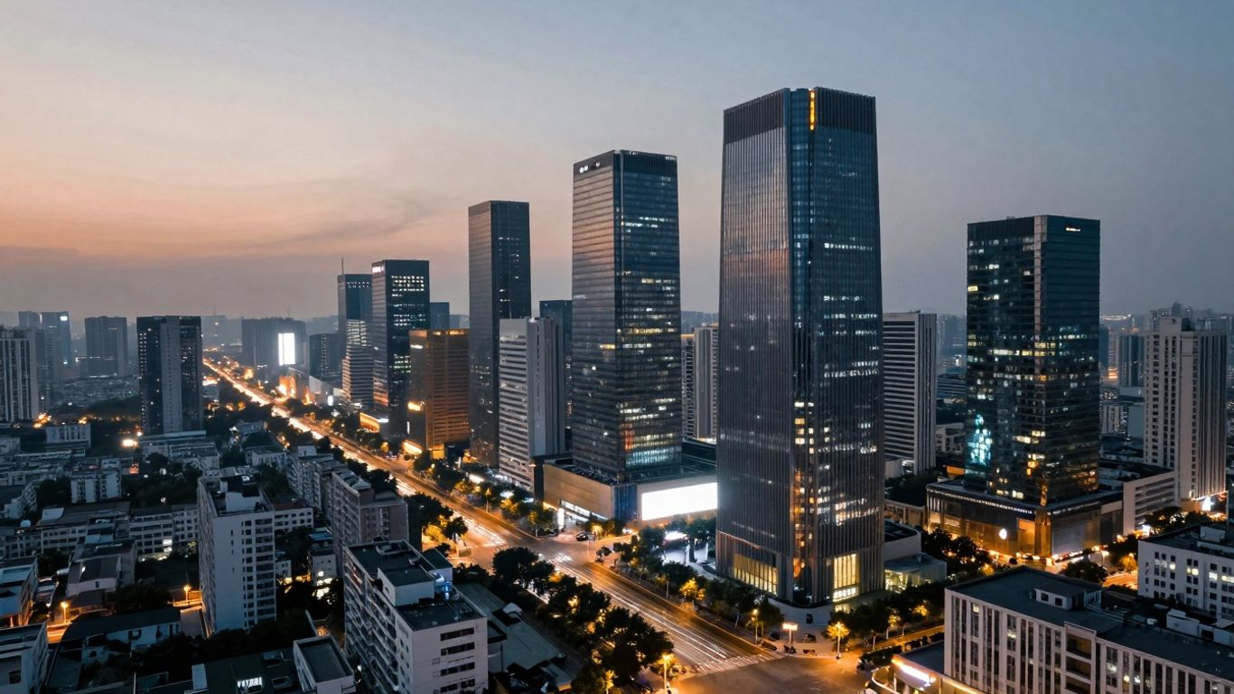 AI and customer support automation cityscape