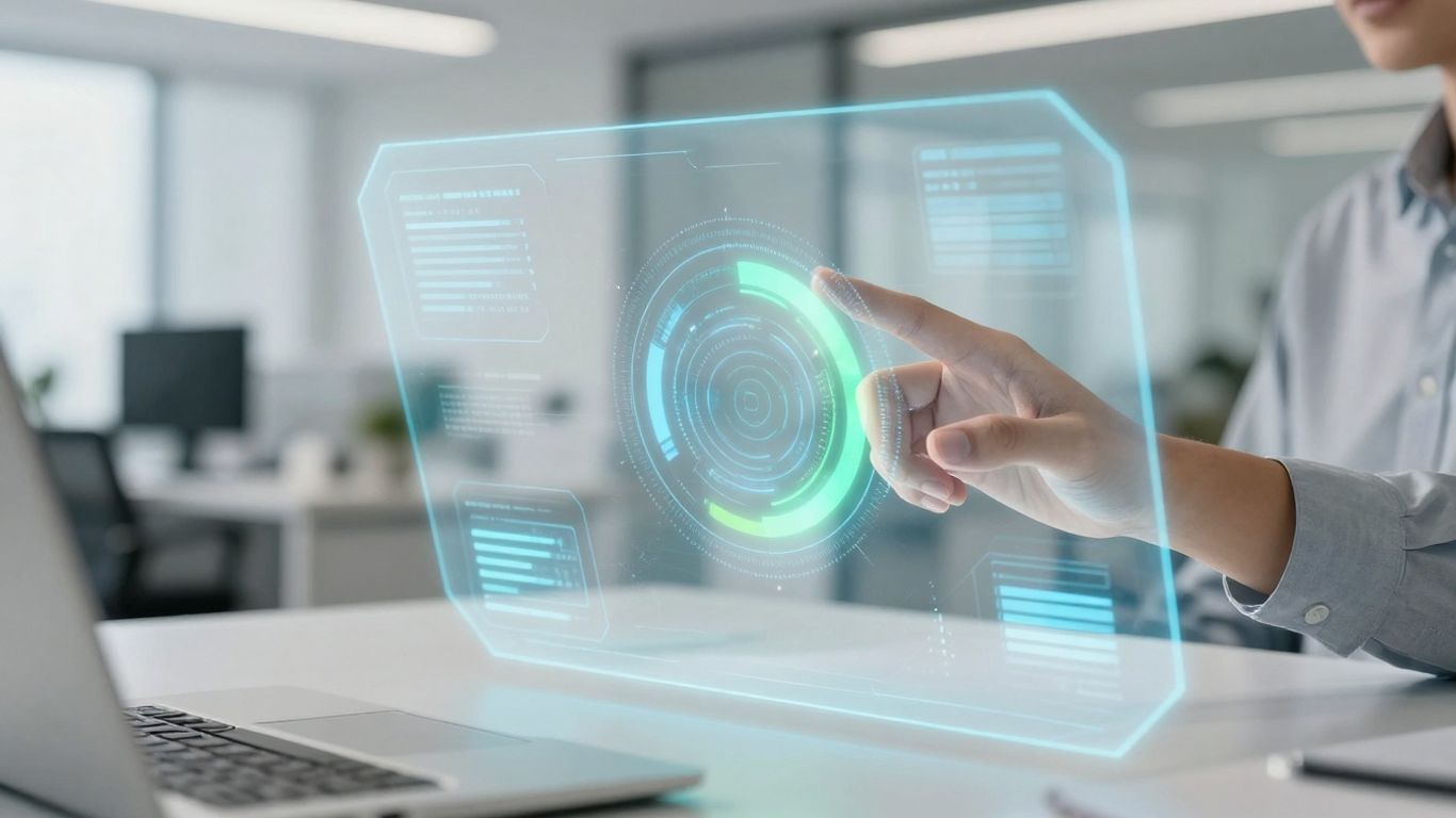 Person using AI interface for customer support automation.