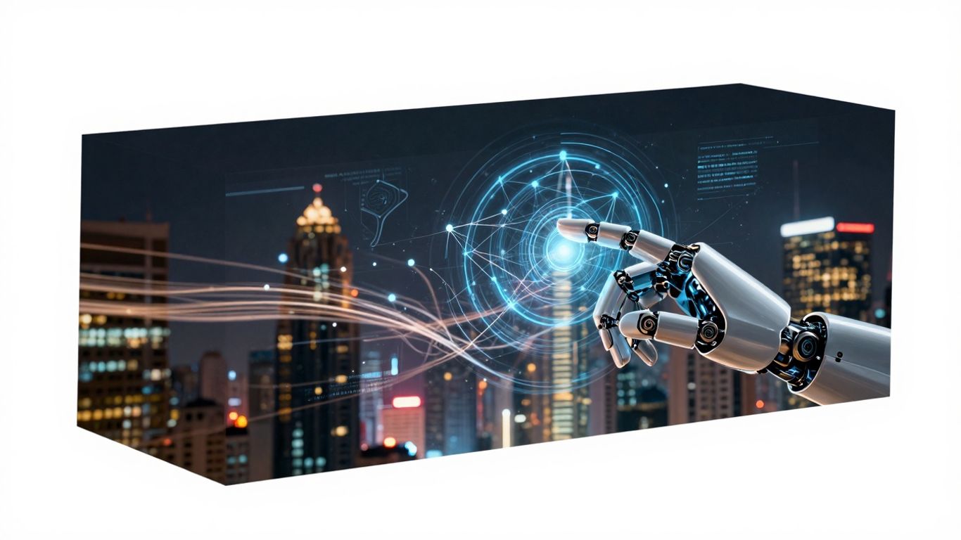 AI and customer support technology abstract visualization