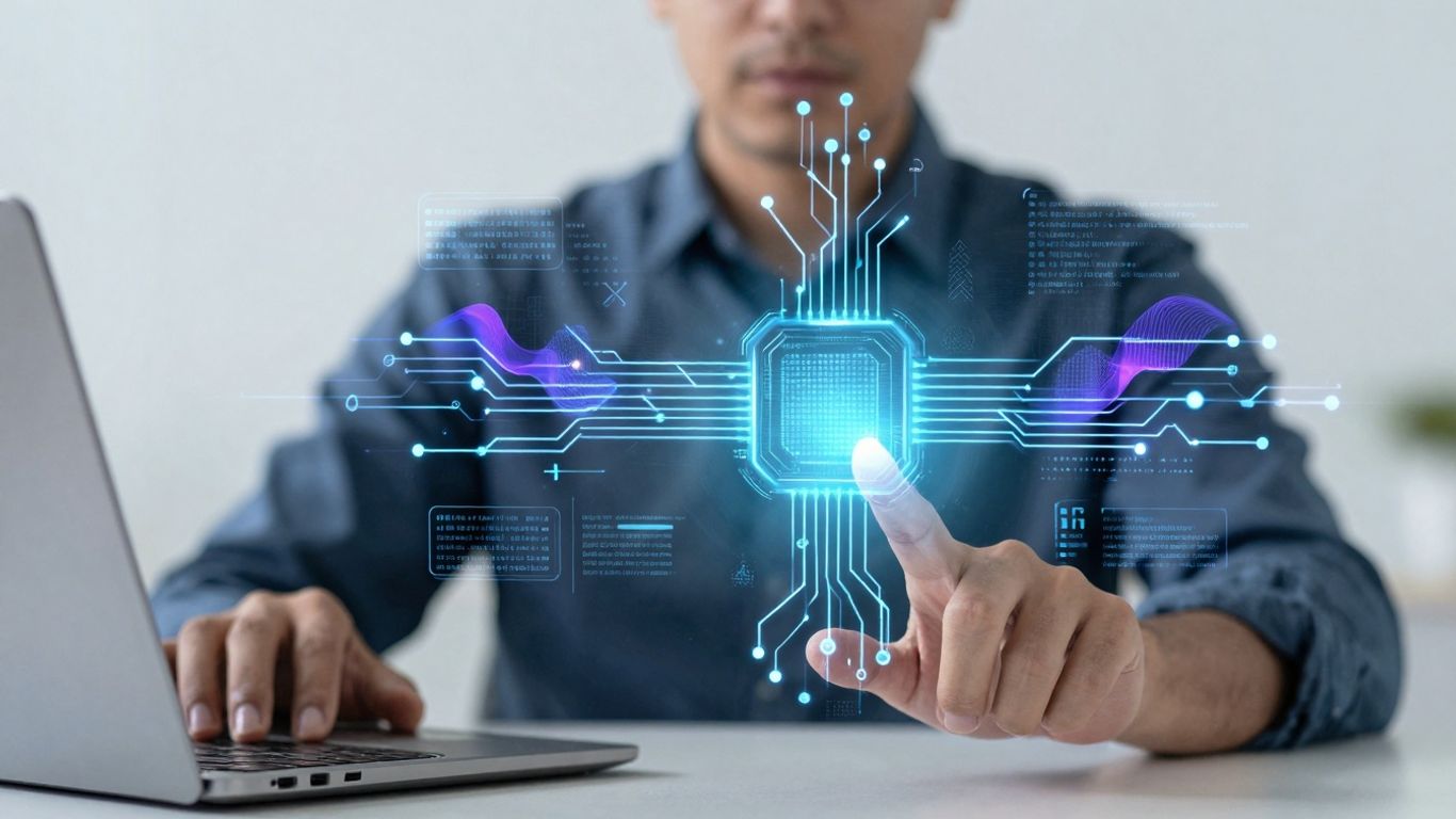 AI interface assisting a human in customer support.