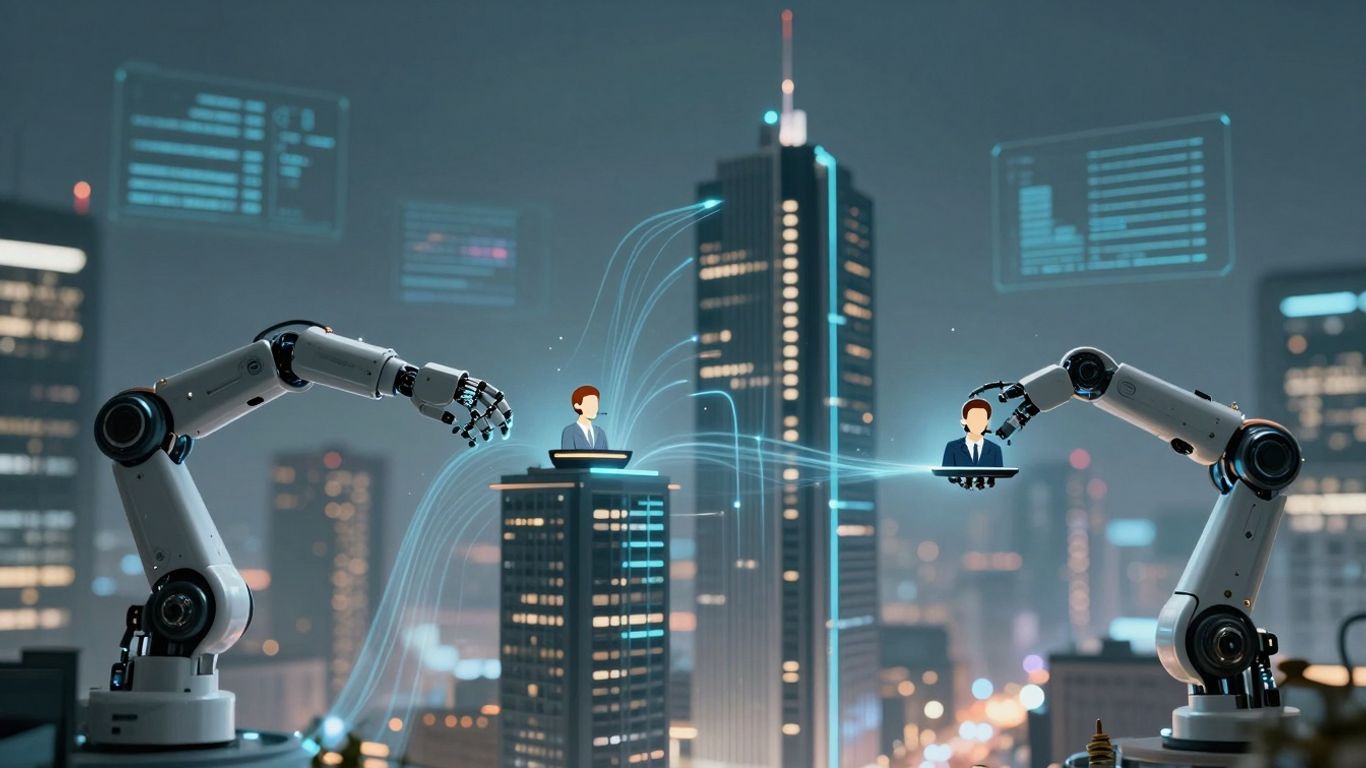 AI automating customer support with data insights.