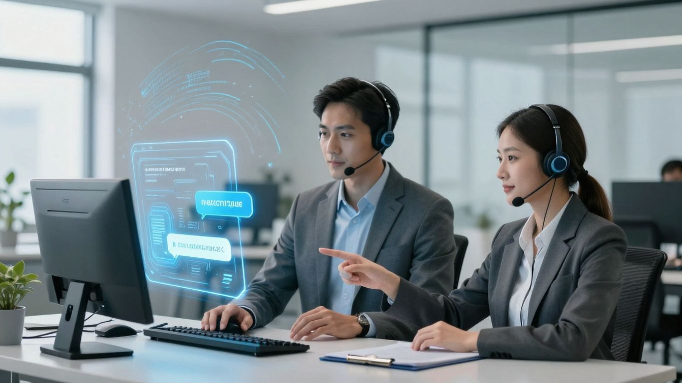 AI chatbot assisting a customer service agent.