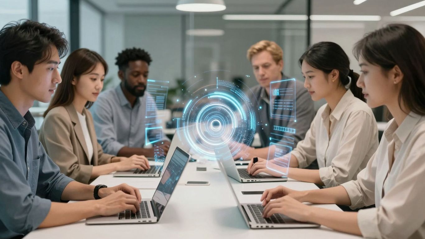 Level AI logo with abstract digital background.