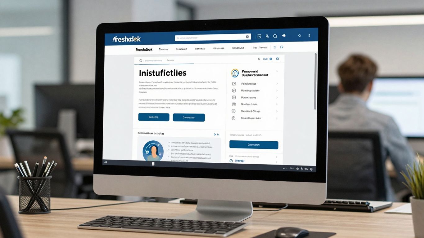 Freshdesk software interface on a computer screen.