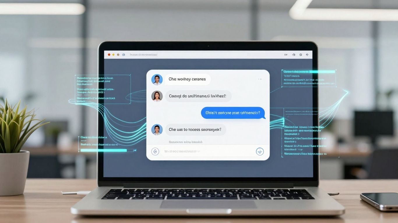 AI chatbot interface on a laptop screen