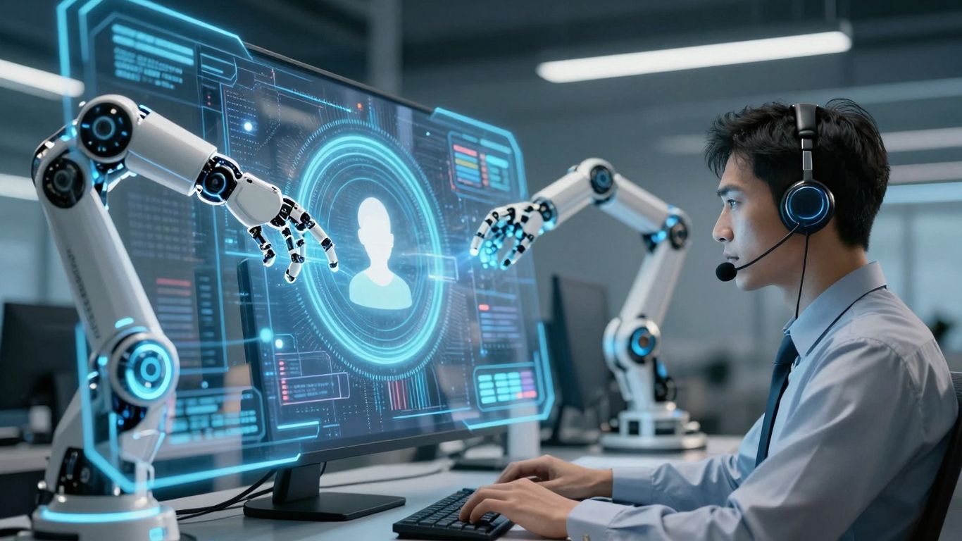 AI and automation in customer service interface.