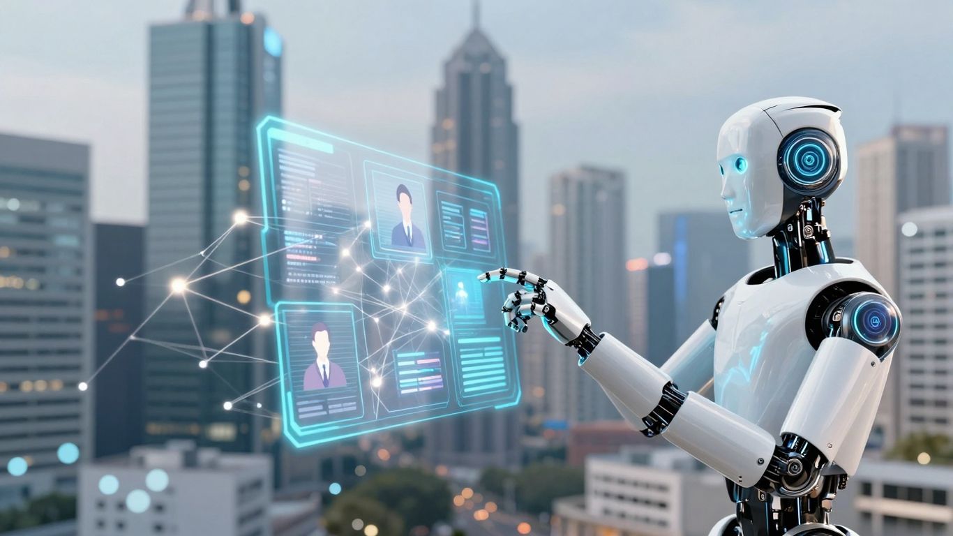 Robot arm interacting with customer support interfaces.