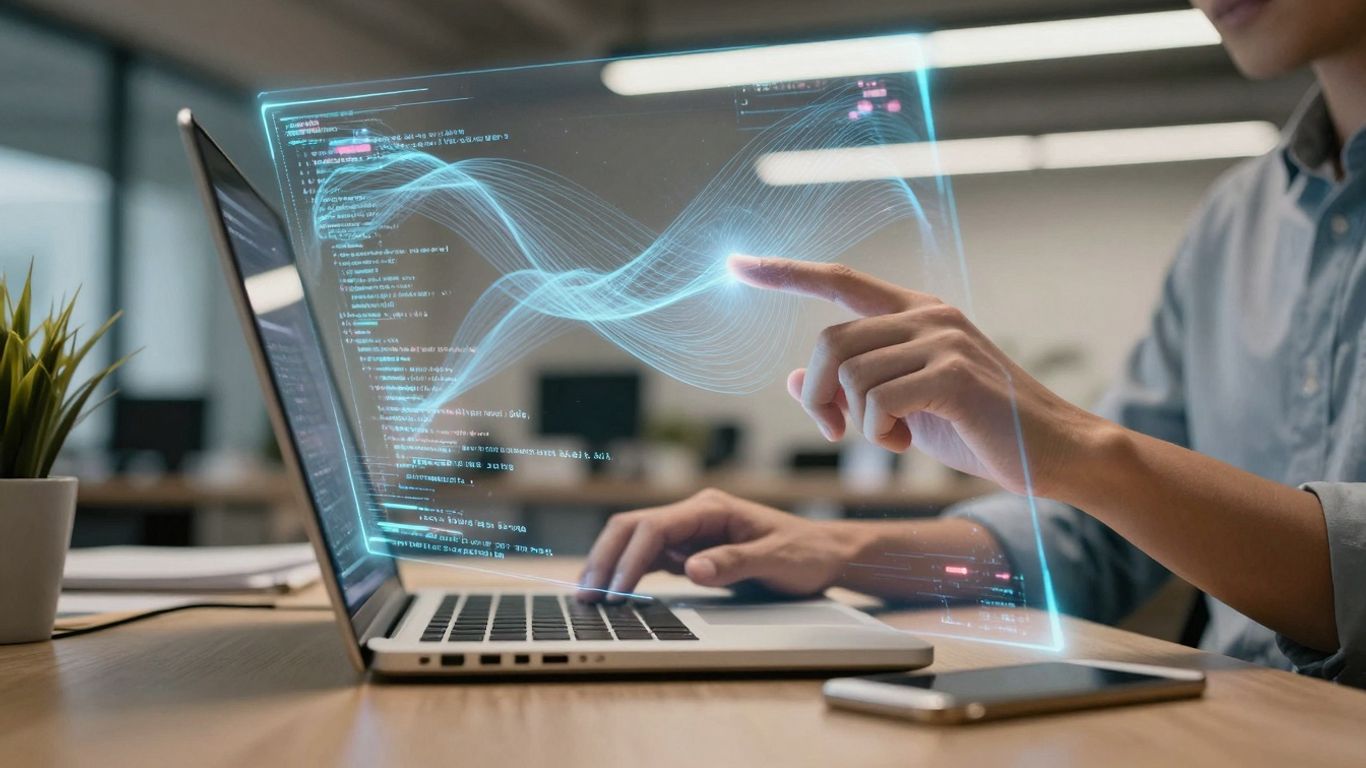 AI automation streamlining business operations visually.