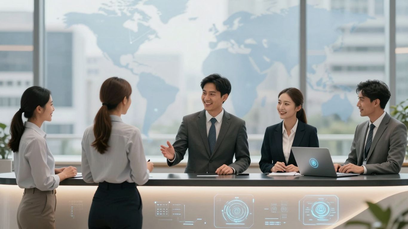 AI receptionist bridging language barriers for global business.