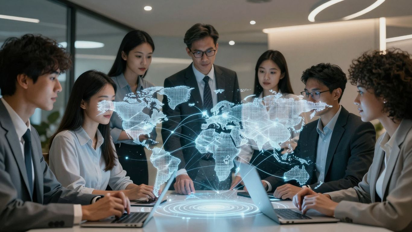 Global business communication with AI receptionist