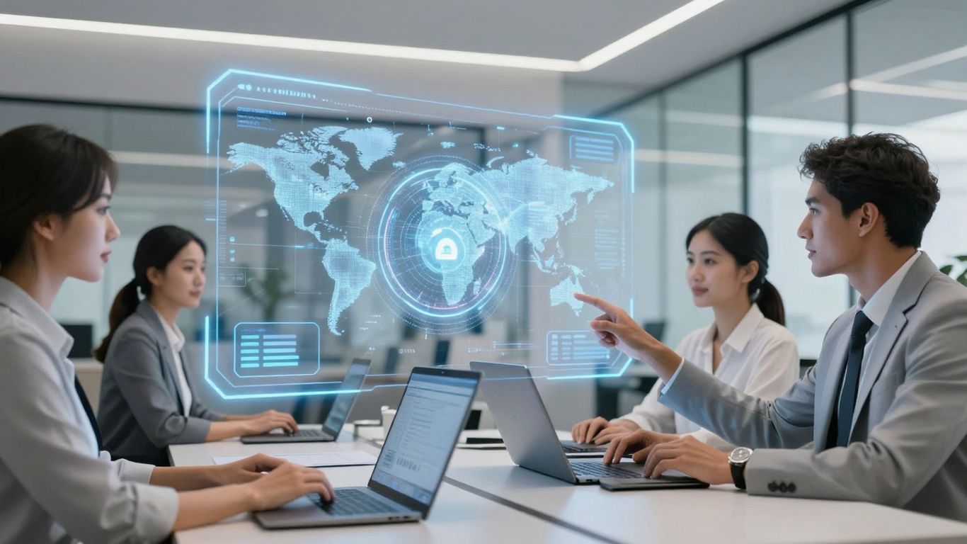 AI receptionist assisting diverse customers globally.