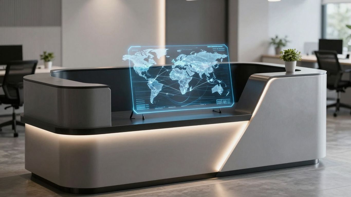 AI receptionist interface with global connections