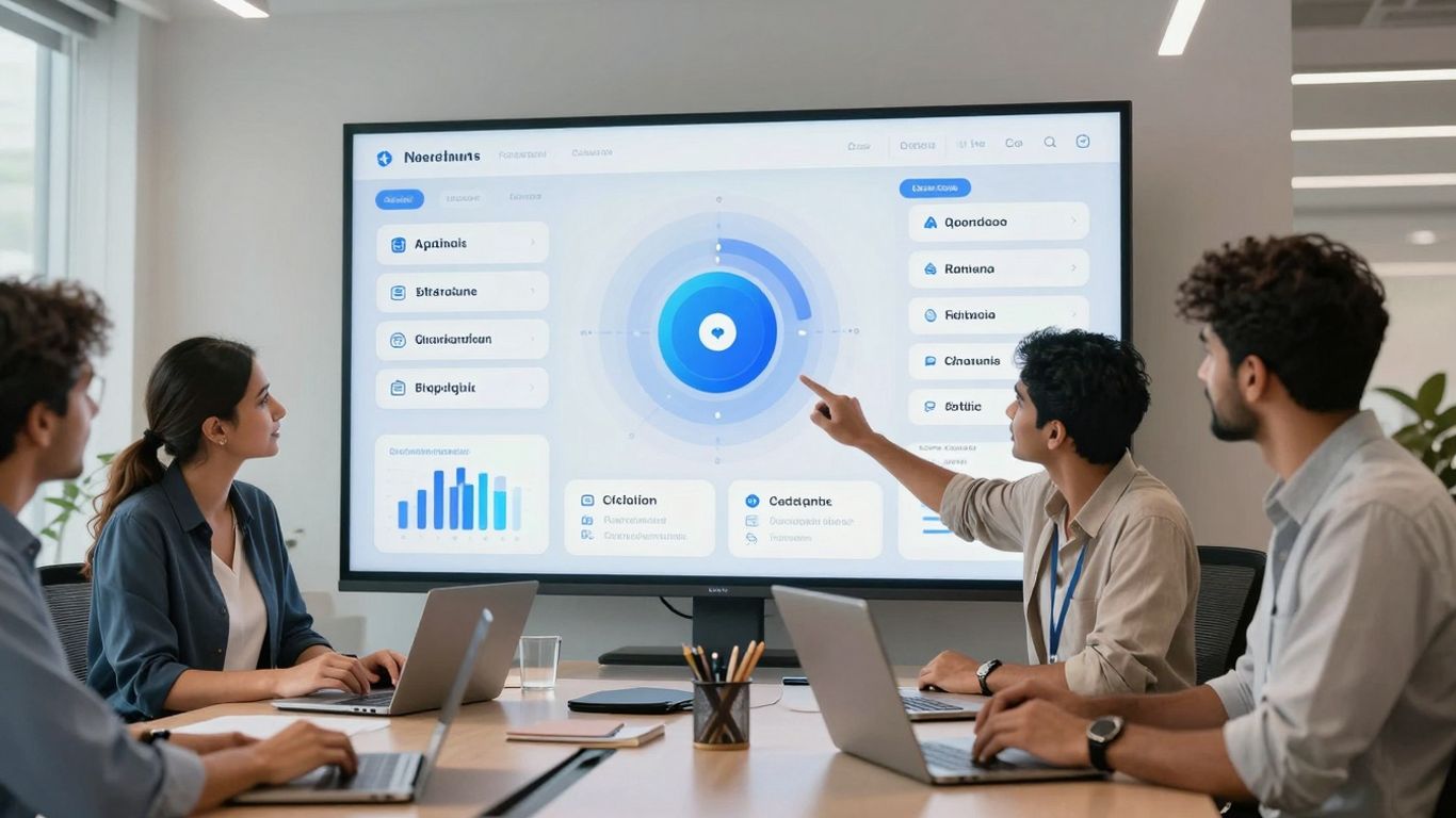 AI receptionist interface with multiple language options.