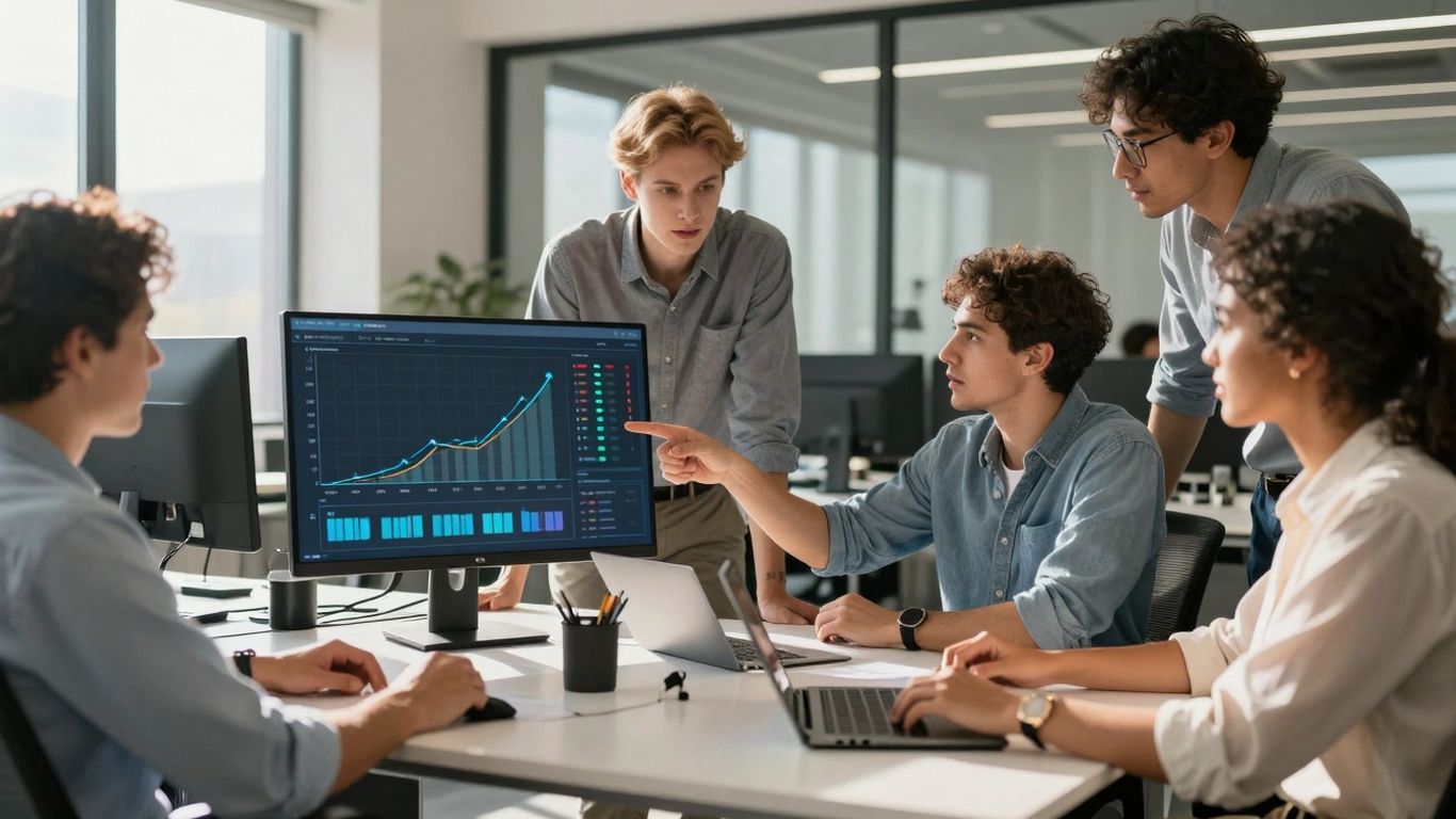 Team collaborating on AI-driven mortgage lead management.