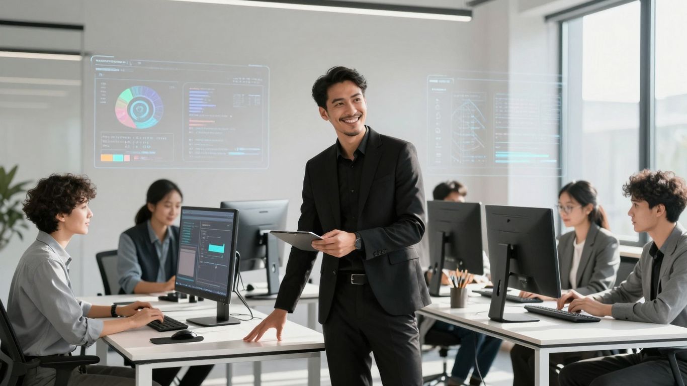 Team using AI for sales lead management