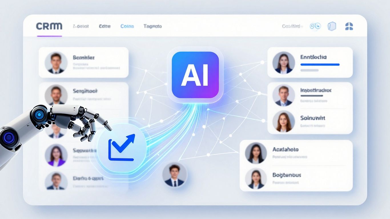 AI CRM tools managing leads and customer engagement.