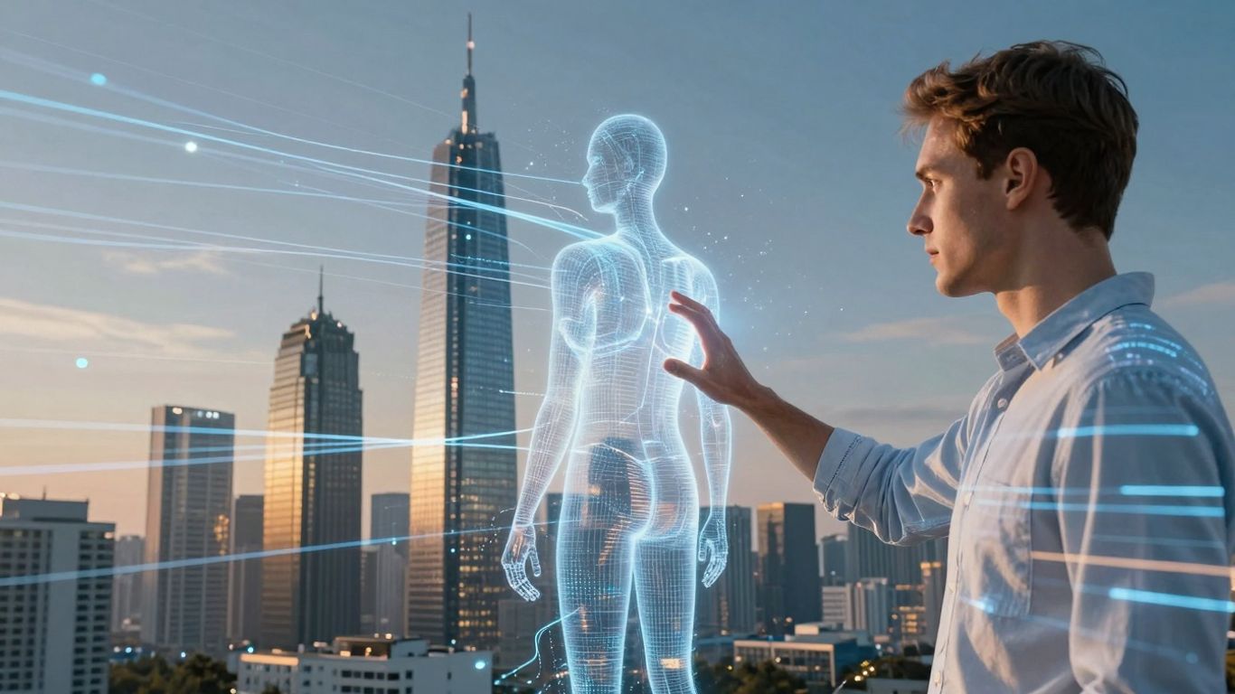 AI lead management transforming sales with futuristic visuals.