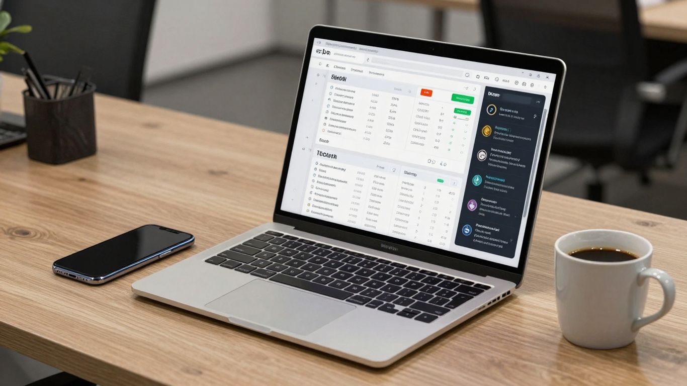 Follow Up Boss dashboard on a laptop screen.