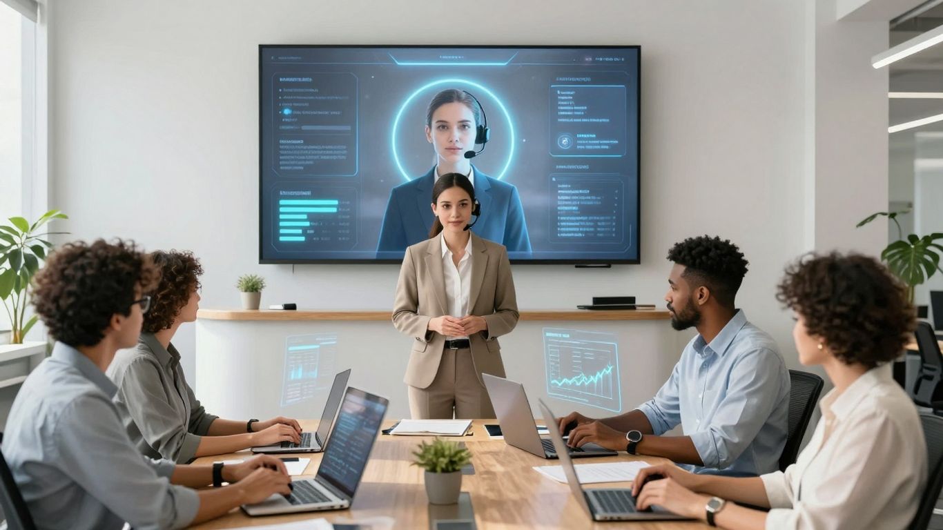 AI receptionist assisting sales team with lead management.