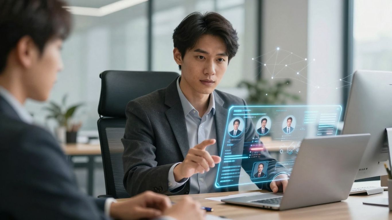 AI sales software interface with customer data.