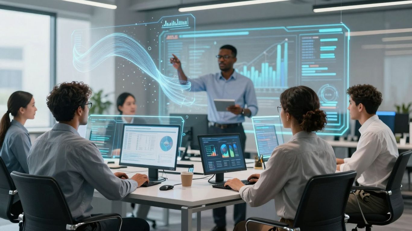 Sales team using AI for lead management.