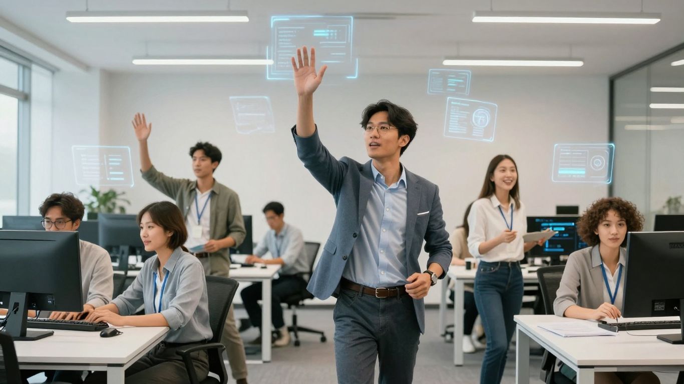 Sales team using AI for lead management