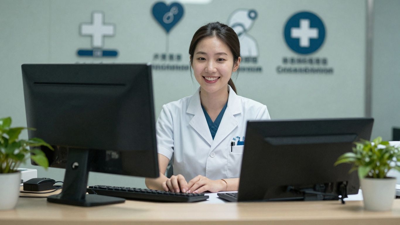 HIPAA-compliant virtual receptionist in a clinic