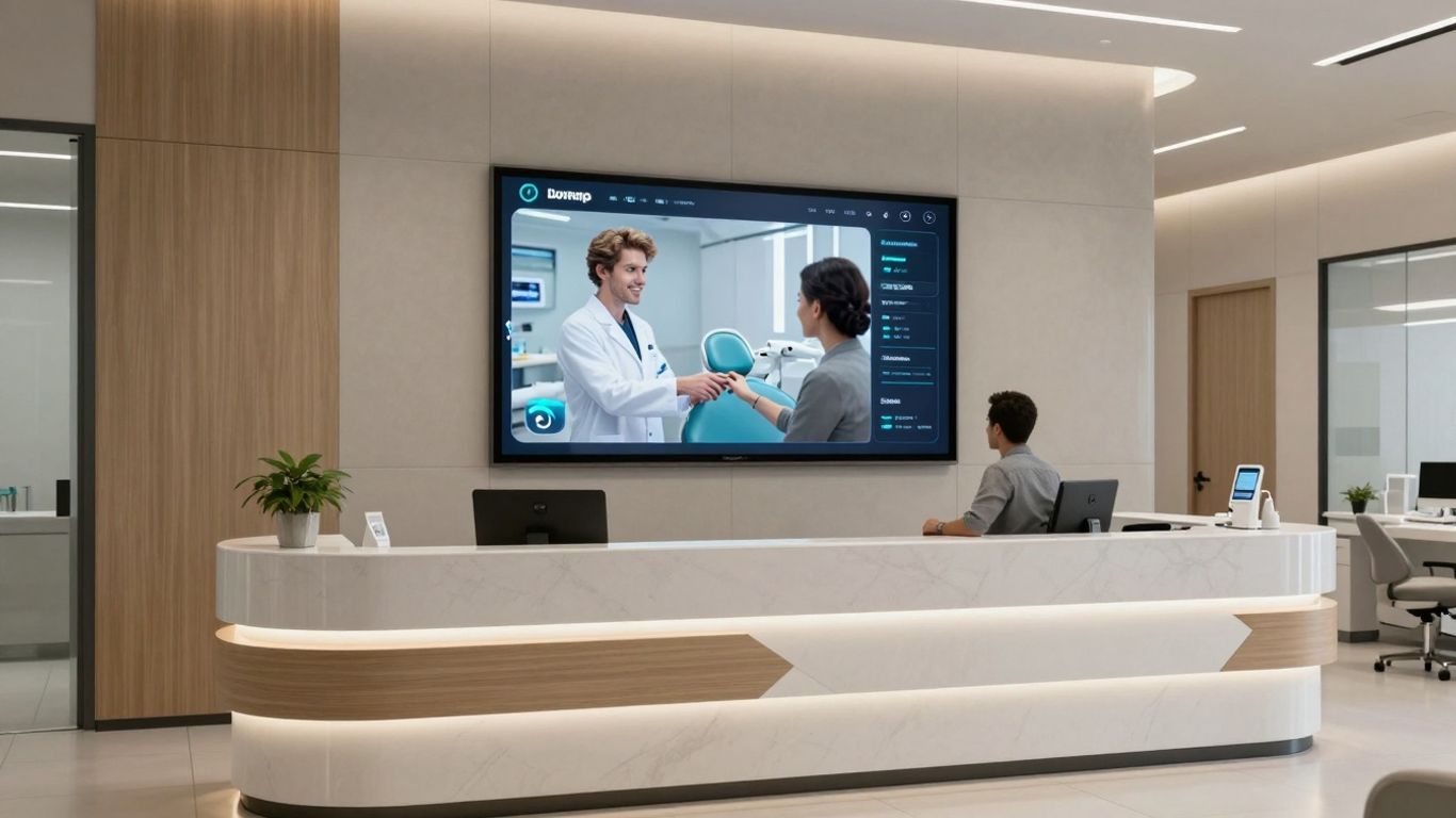 AI dental receptionist software interface on screen