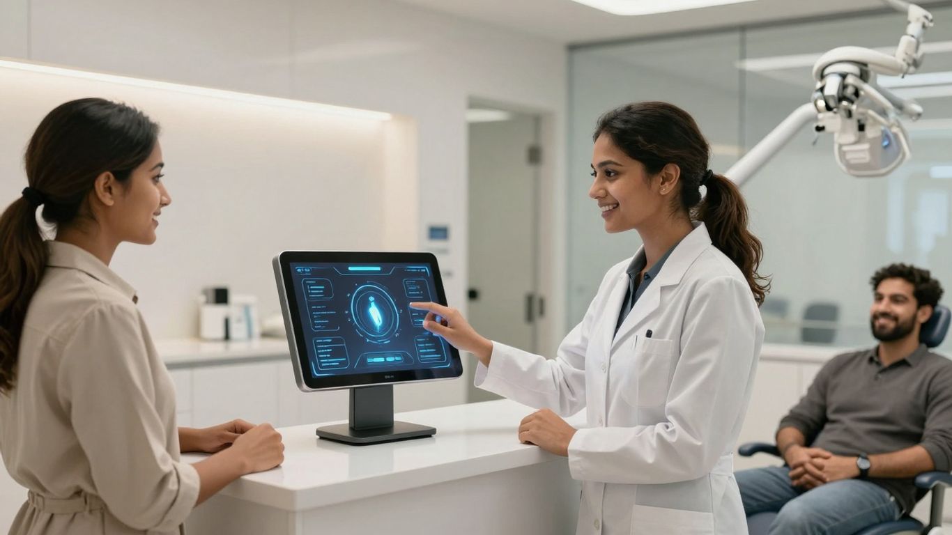 Dental AI receptionist interface and staff interaction.