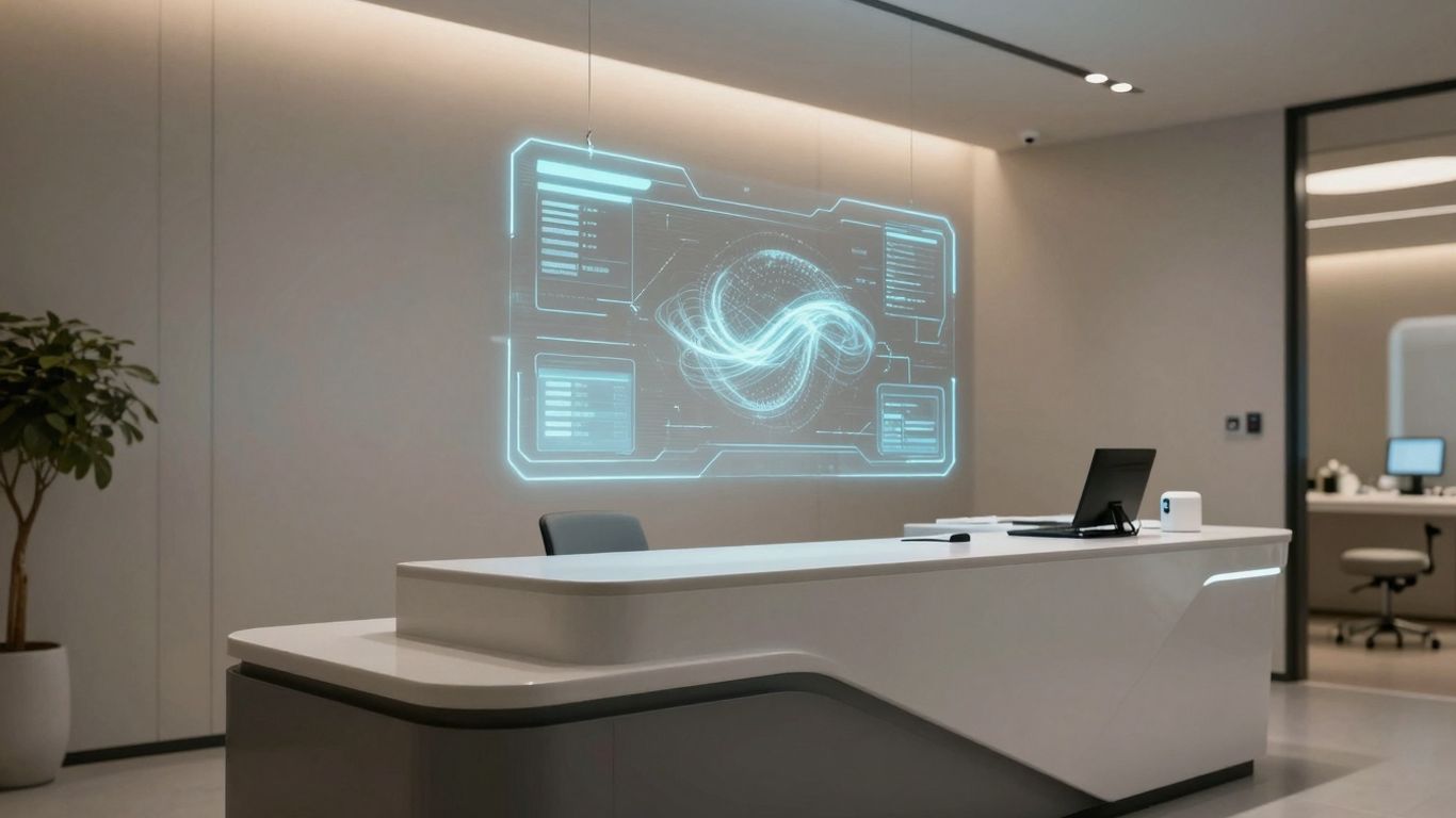 Dental office with AI receptionist interface.