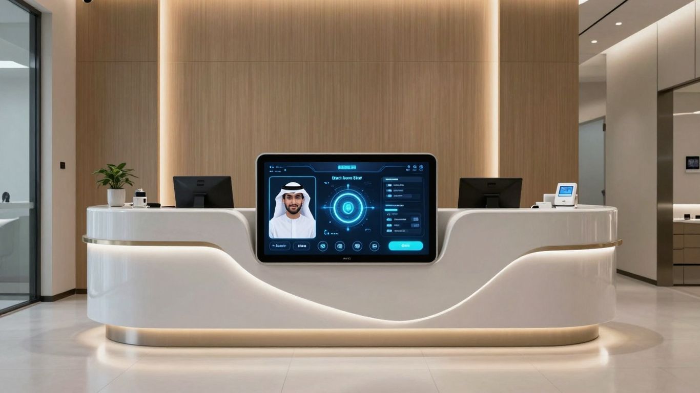 AI receptionist in a modern dental office