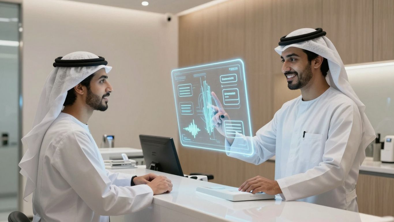 AI receptionist assisting in a dental office.