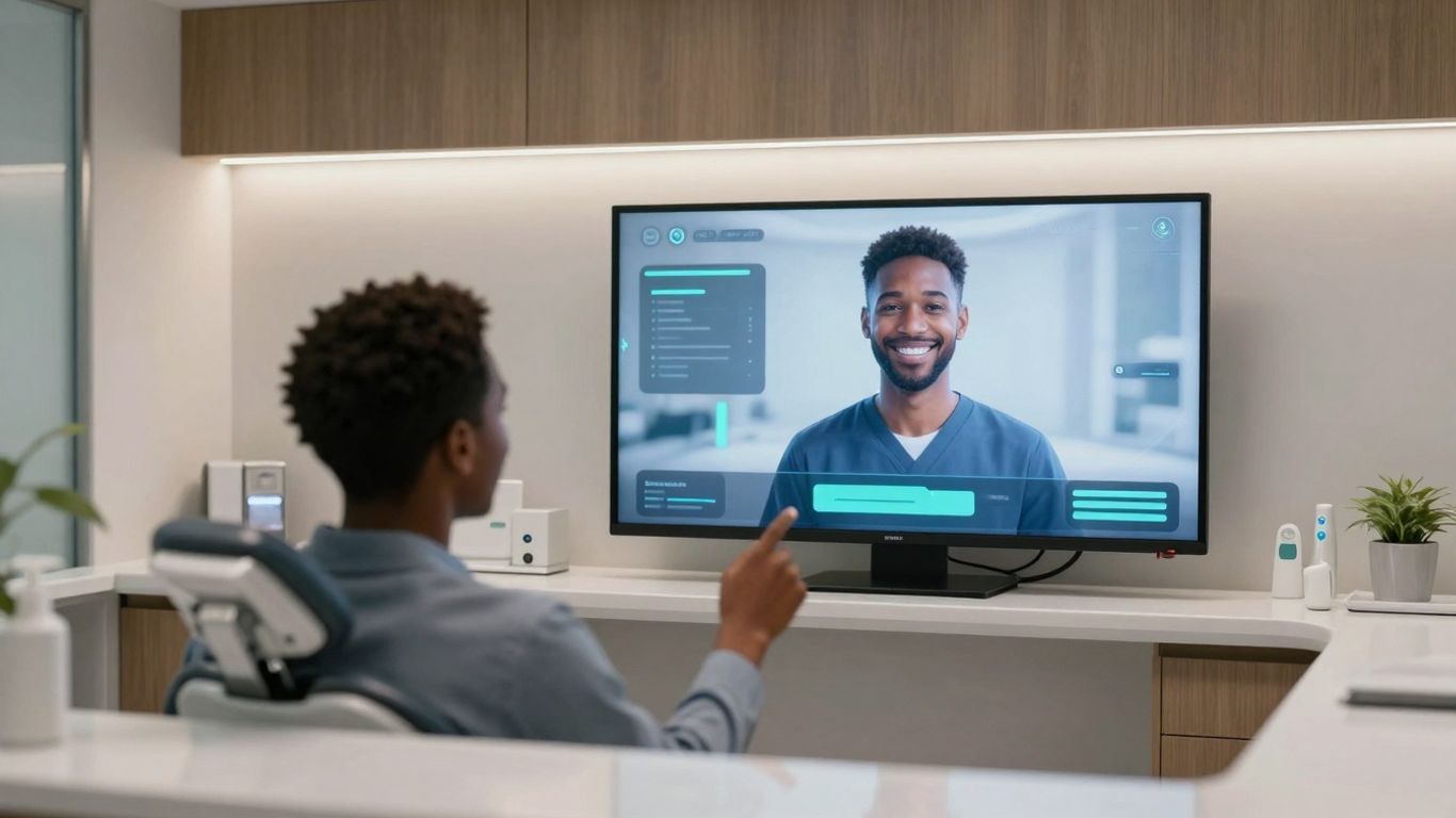 AI dental receptionist interface on screen