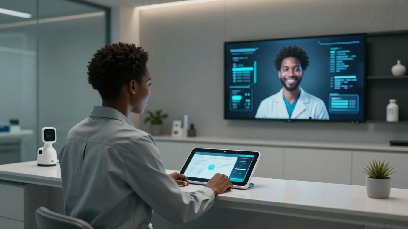 AI receptionist in a modern dental office