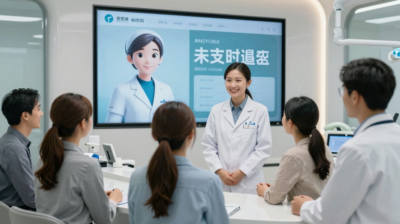 AI receptionist assisting patients in a dental clinic.