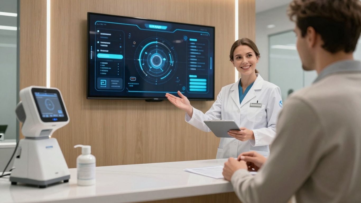 Dental AI receptionist interface and patient interaction.