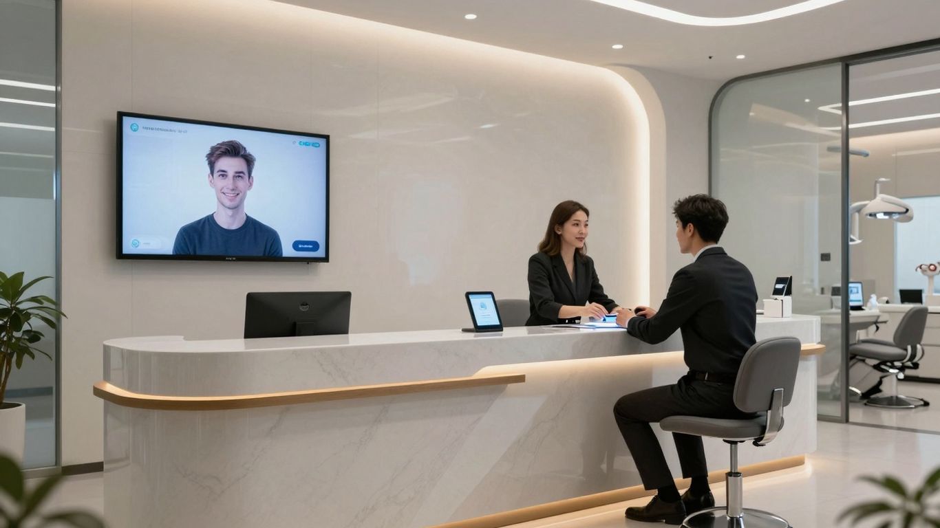 Dental AI receptionist interface and patient interaction.