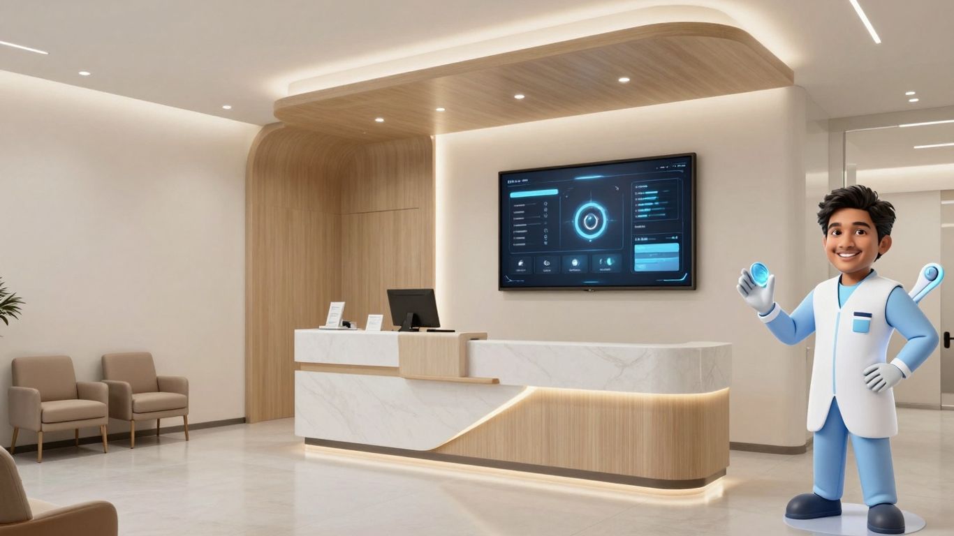 Dental AI receptionist interface on a screen