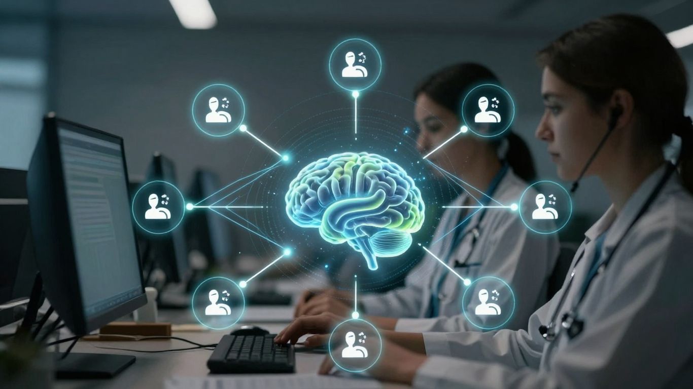 AI voice technology for healthcare call routing.