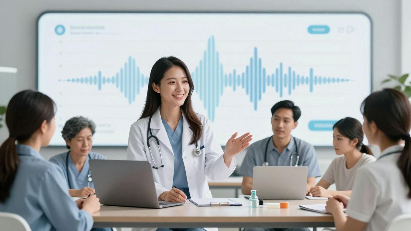 AI voice agent assisting diverse patients in healthcare.