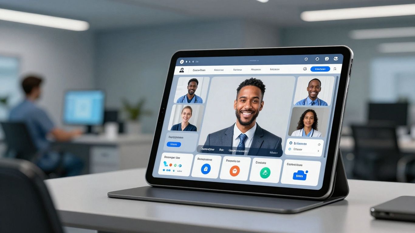 AI voice agent interface in a healthcare setting.