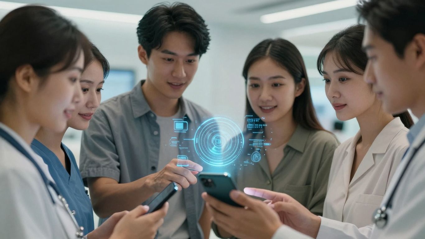 AI voice agent interacting with healthcare patients.