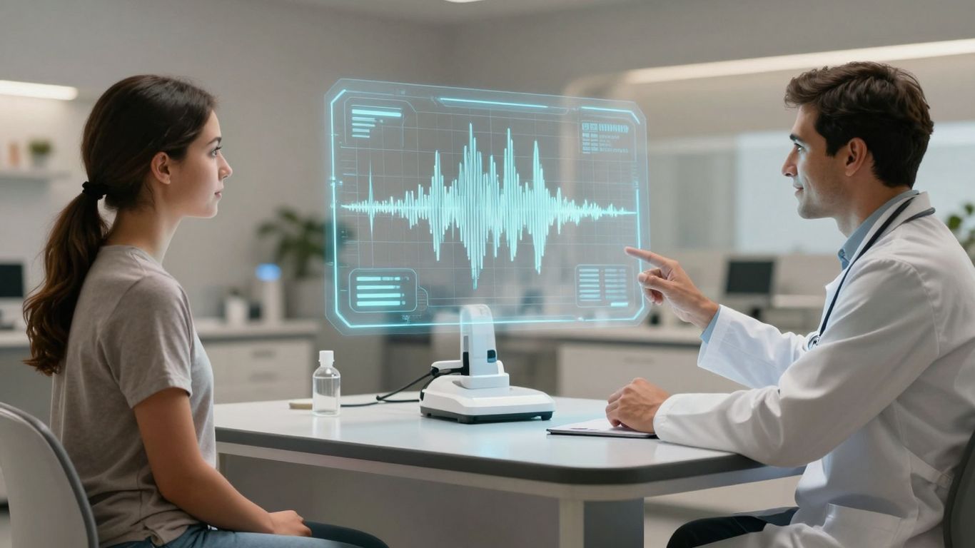 AI voice agent assisting doctor and patient in healthcare.