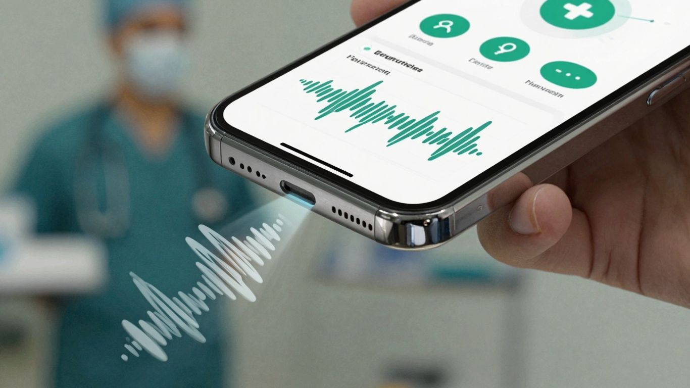 Smartphone with sound waves for healthcare communication