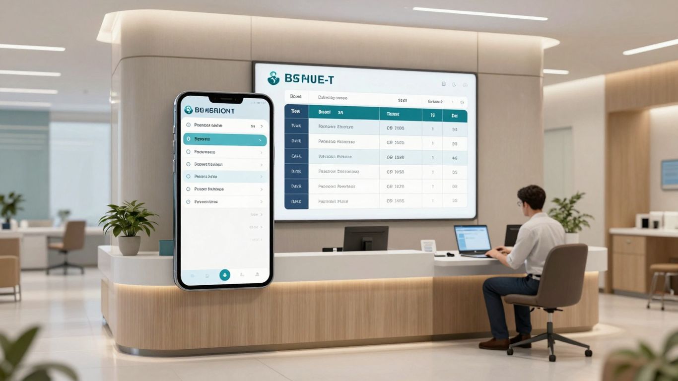 AI healthcare scheduling interface with patient appointments.