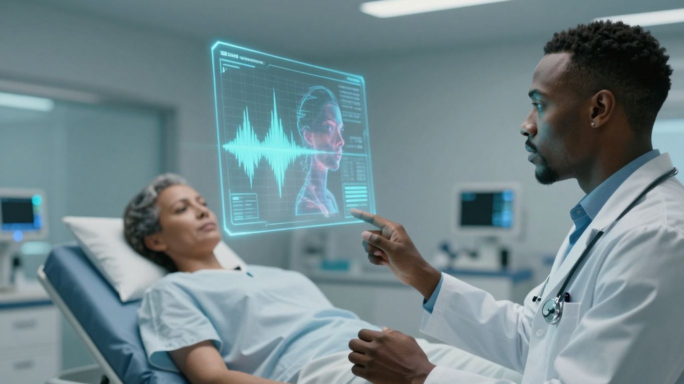 AI voice agent interface in a healthcare setting.